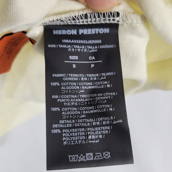 Heron Preston Cream Short Sleeve Tee
